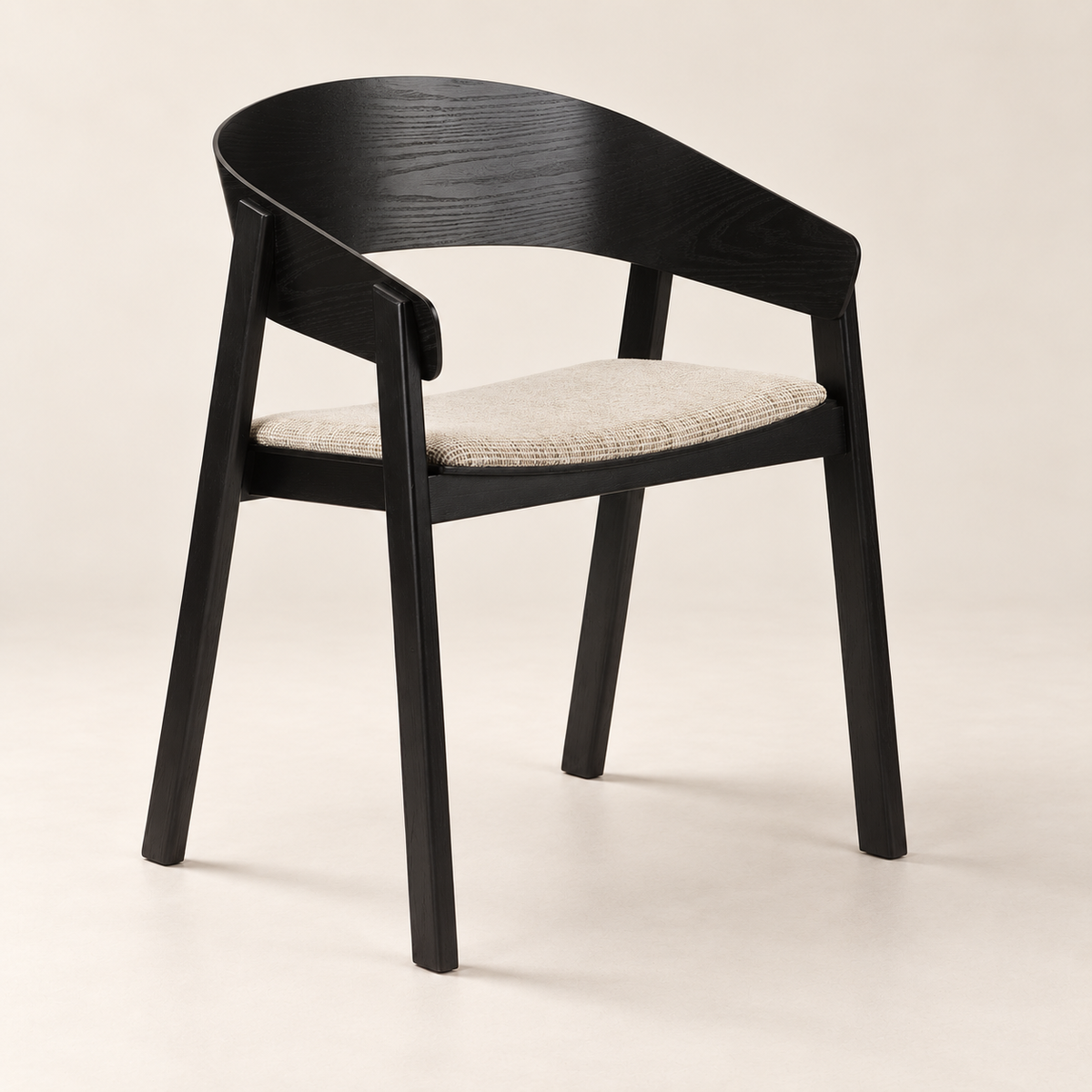 Edo houten armstoel - Zwart - productfoto