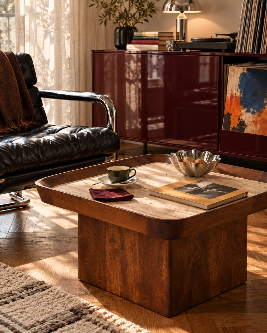 TERRA - salontafel met stenen blad