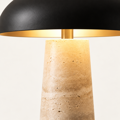 Cala - table lamp with dome shade and stone base - detail