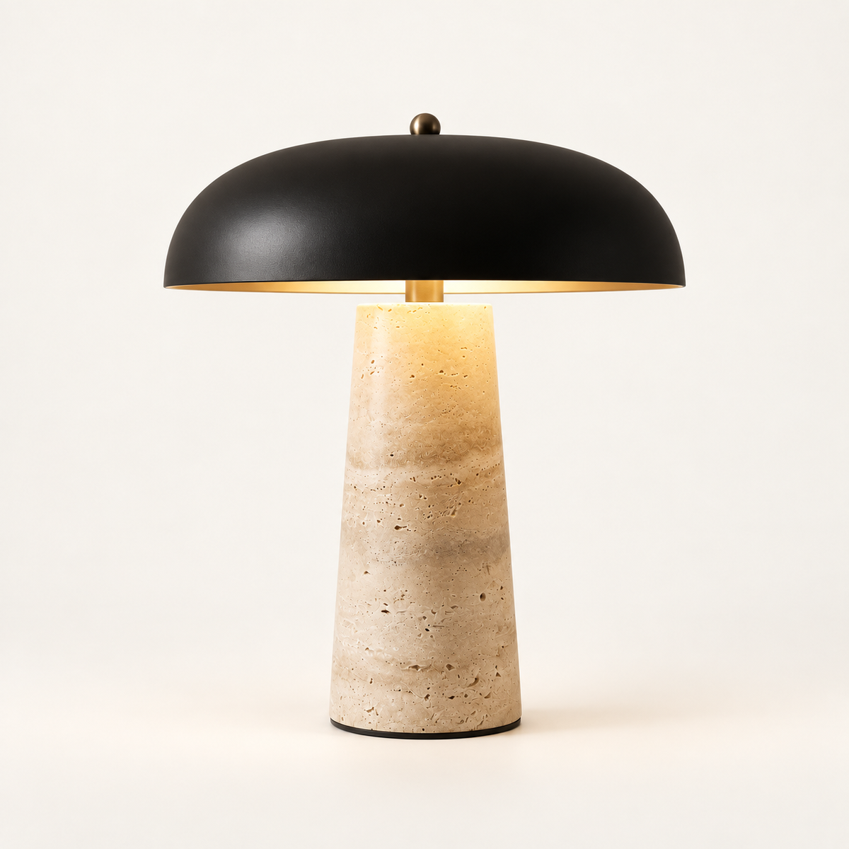 Cala - table lamp with dome shade and stone base - main image