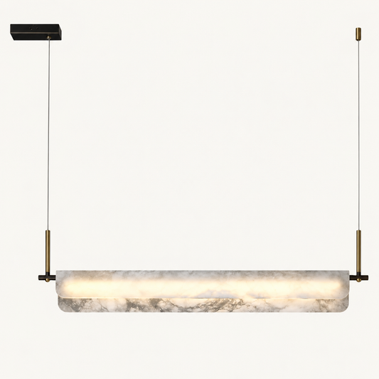 Canale - half-tube alabaster pendant light - main image