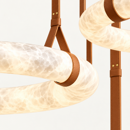 Cerchio Cluster - hanglamp met albasten ringen - detail