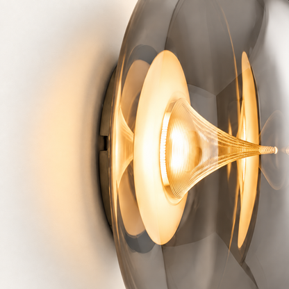Ciottolo - wandlamp van rookglas - detail