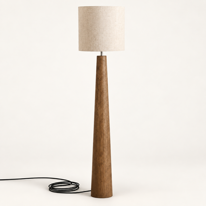 Fusto - taps toelopende houten vloerlamp - hoofdfoto