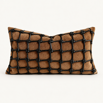 NODI - housse de coussin à quadrillage de cordons
