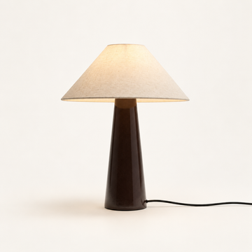 PILAR - lampe de table avec pied en colonne de bois