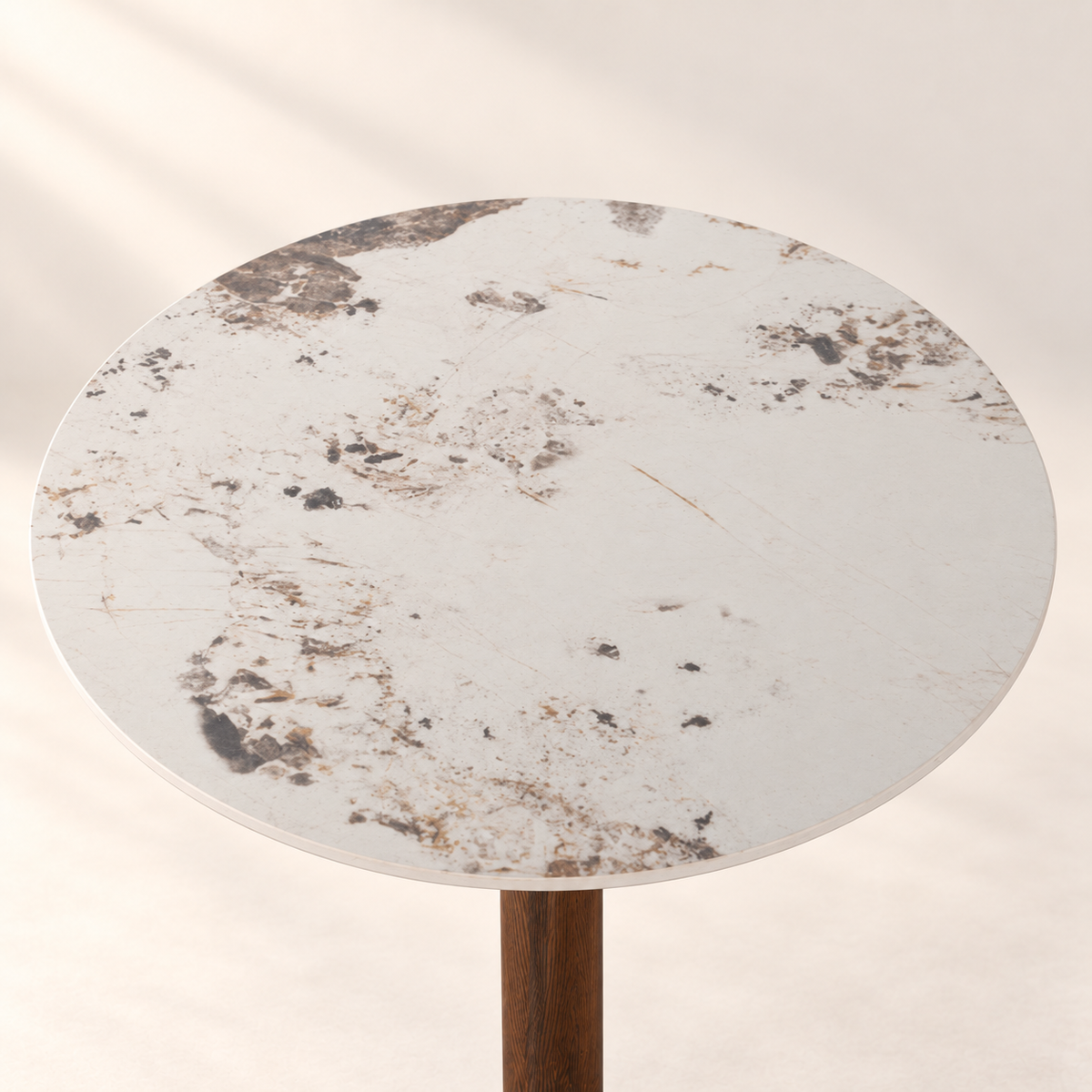 Ronde Bistro Eettafel - Keramiek - Marmerlook - productfoto 2