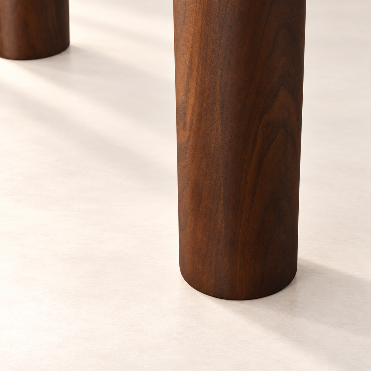 Japandi Lage Eettafel - Microcement / Walnootfineer - Naturel - productfoto 3