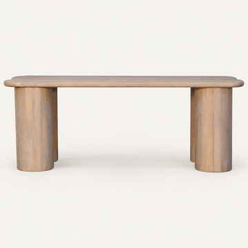 PETRA - banc en bois de manguier finition ivoire