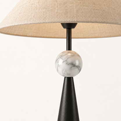 Sfera - lampadaire à sphère en marbre et forme conique - détail