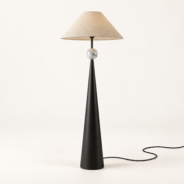 SFERA - lampadaire avec sphère en marbre et forme conique