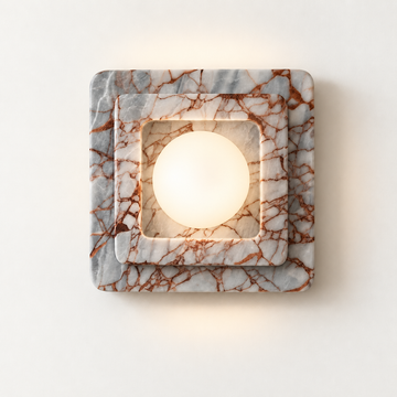 STRATA - applique avec plaques de marbre et sphère