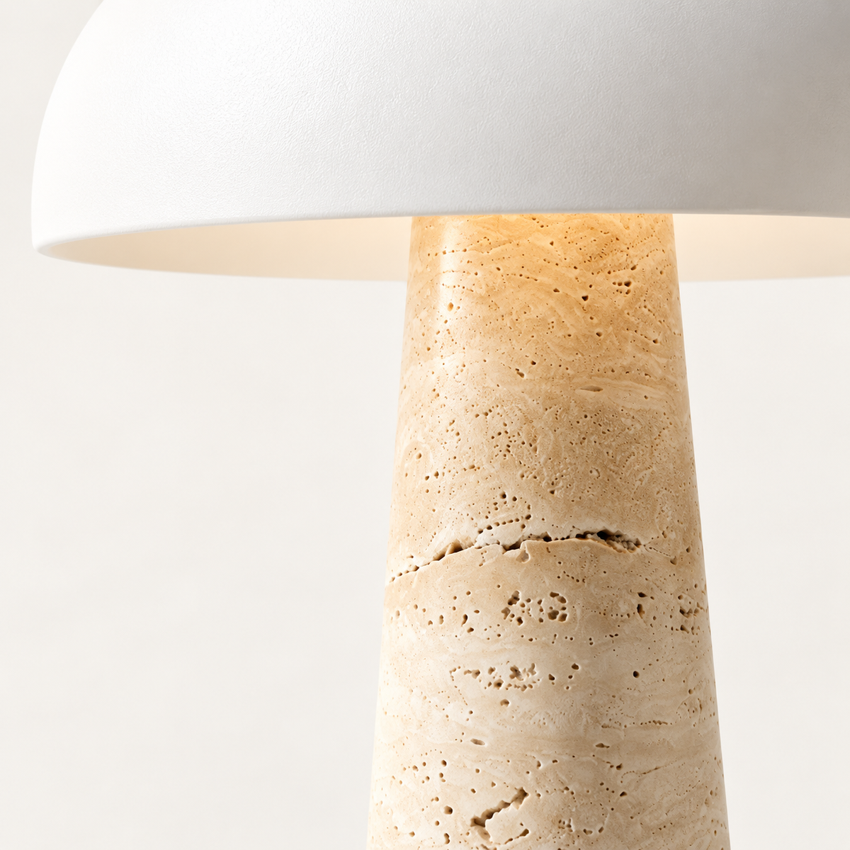 Tova - tafellamp met travertin voet - detail