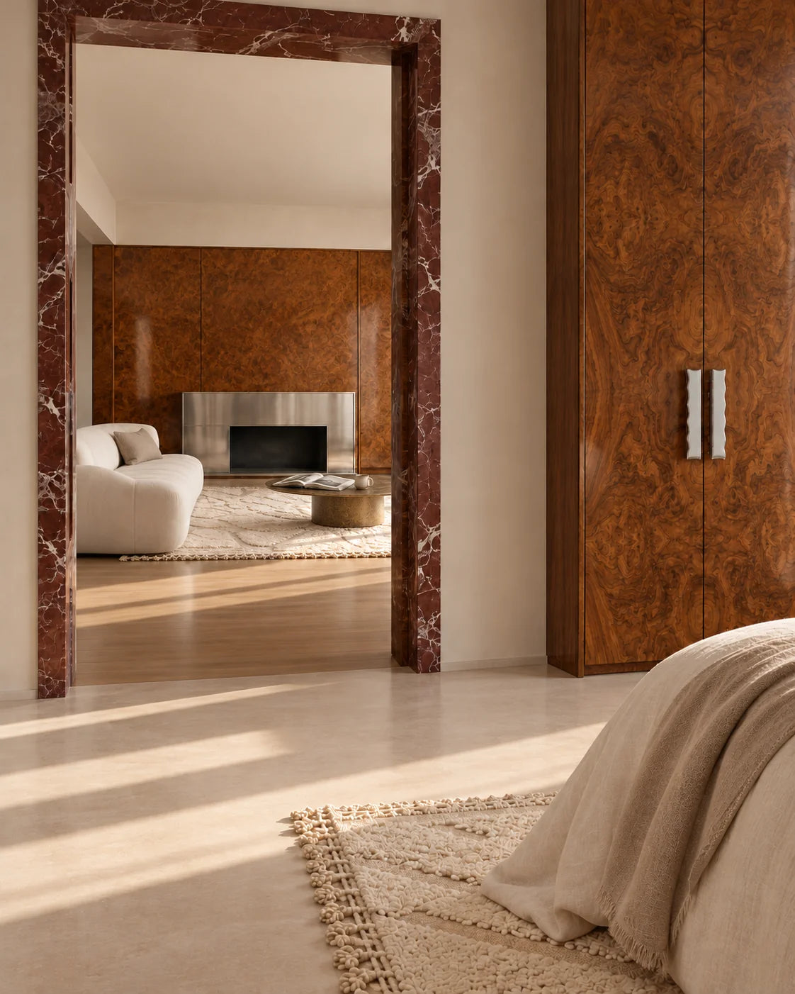 Burl Love — De la chambre claire aux formes rondes du salon.